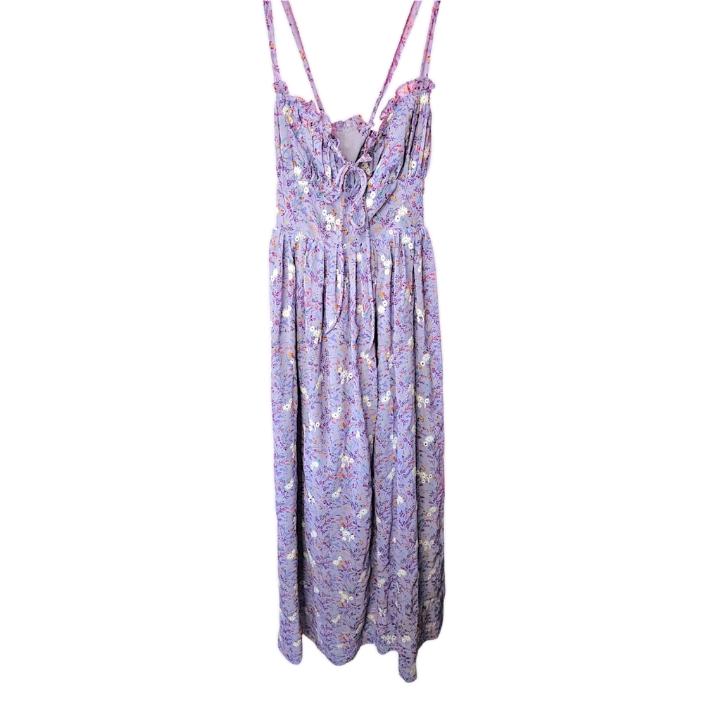 Milkmaid Dress Sweet Moon Lavender Embroidered